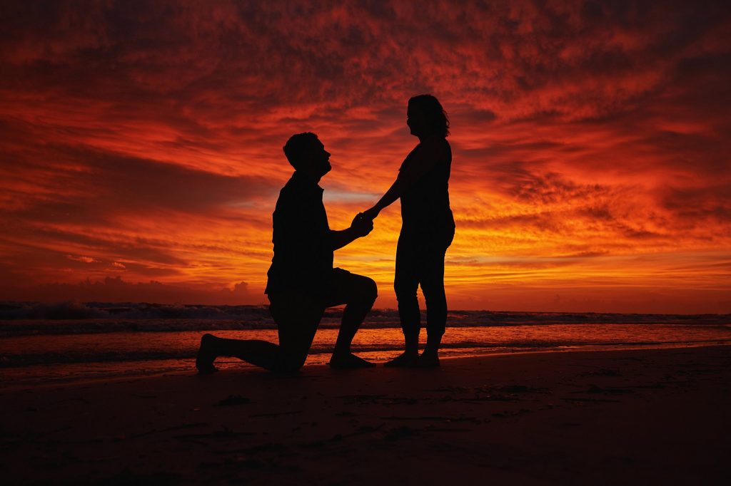 engagement at sunset marco island